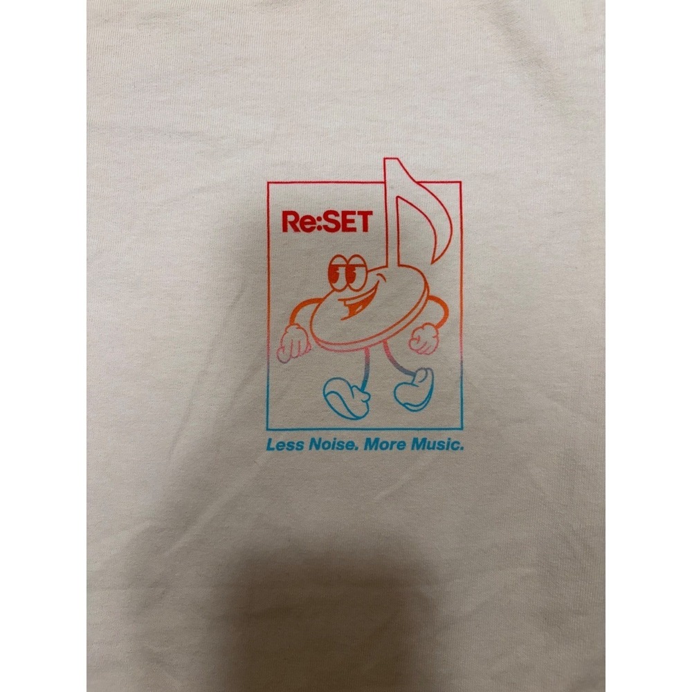 Re:SET Concert Tour Graphic T-Shirt Mens Small Cream Short Sleeve Cotton‎ Tee
